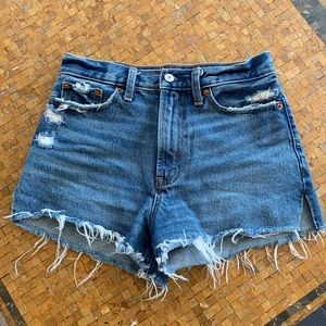 Abercrombie High Waisted Cut Off Jean Shorts 0 25